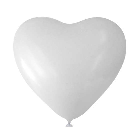 Bild von Herzballon Weiss mit Text