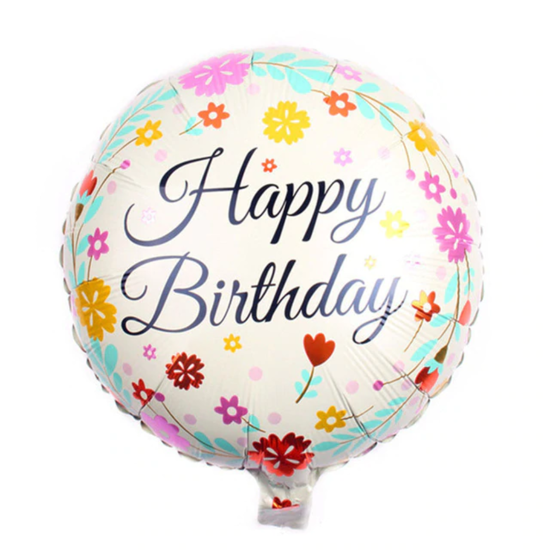 Bild von Folien Ballon Happy Birthday Blume