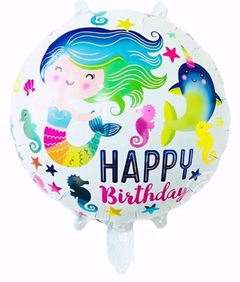 Bild von Folien Ballon Happy Birthday Meerjungfrau